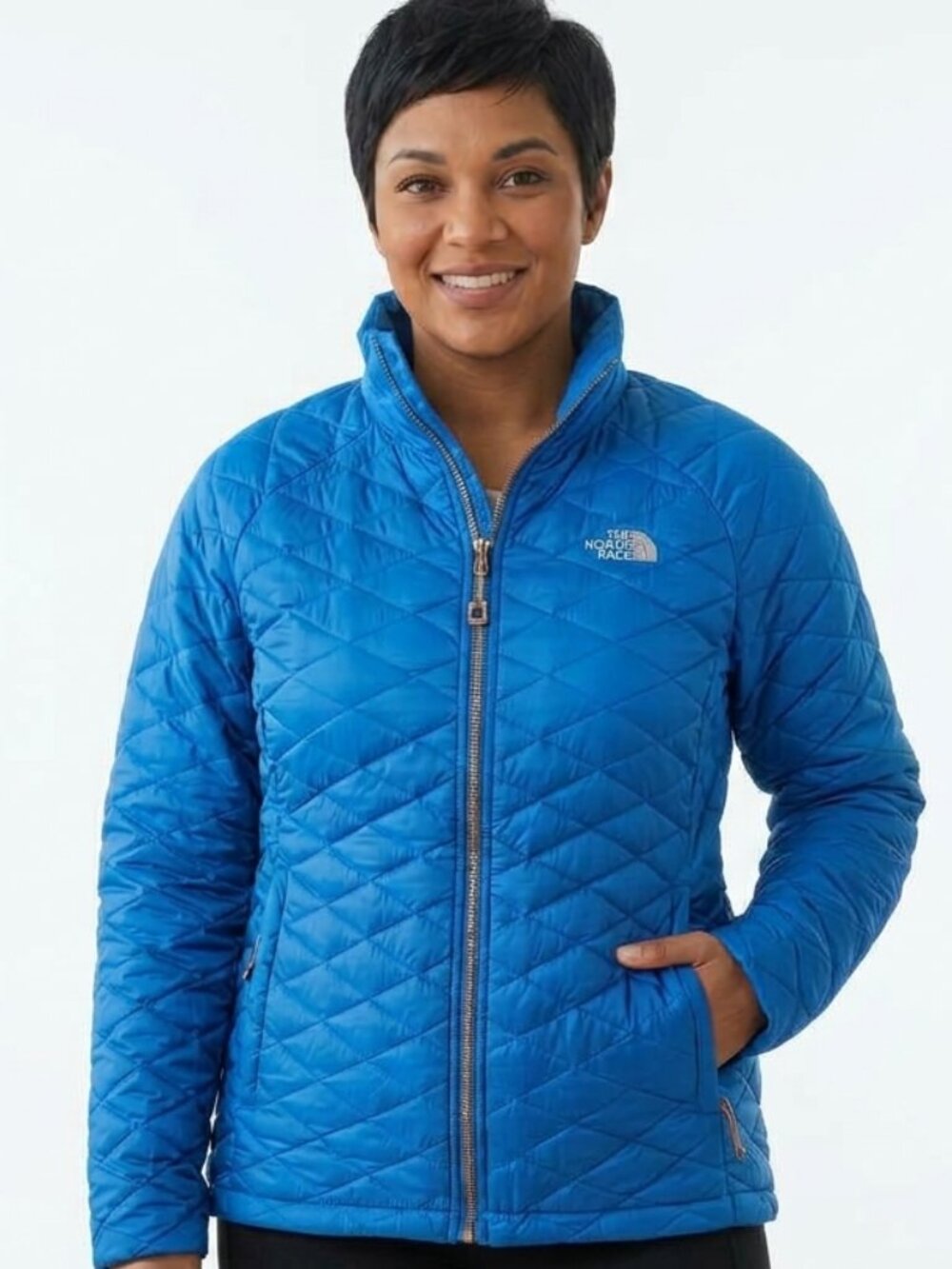 The North Face Bright Blue Quilted Thermoball Puffer Jacket Women's XL